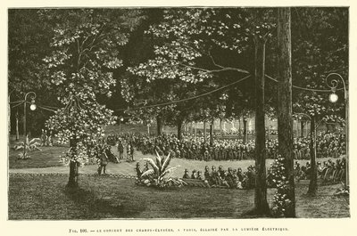 The Concert of the Champs-Elysees, Paris, Lit by Electric Light by French School